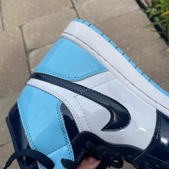 Nike Air Jordan 1 Retro High Blue Chill UNC Patent Leather - Picture 5 of 8